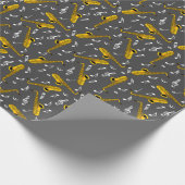 サクソフォン音楽ノートパターン ラッピングペーパー (角)