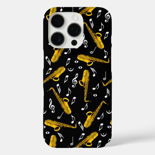 サクソフォン音楽ノートパターン Case-Mate iPhoneケース (裏面)