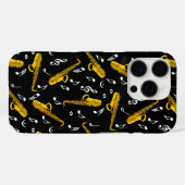 サクソフォン音楽ノートパターン Case-Mate iPhoneケース (裏面 (横))