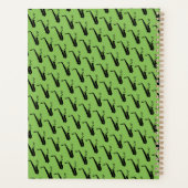 サクソフォン音楽ノートパーソナライズされたグリーン プランナー手帳 (裏面)