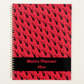 サクソフォン音楽ノートレッドパーソナライズされた版 プランナー手帳 (正面)