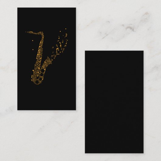 サクソフォン音楽楽器サクソフォニスト 名刺 (正面/裏面)