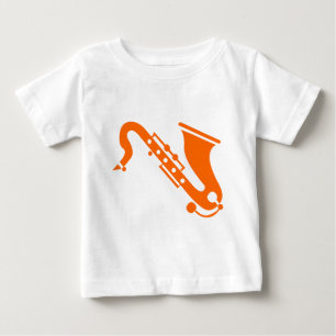 サクソフォン – オレンジ ベビーTシャツ