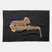 サクソフォン キッチンタオル (横)