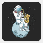 サクソフォン・サクソフォニストがジャズ・ミュージック・サクソフォンを贈る スクエアシール (正面)