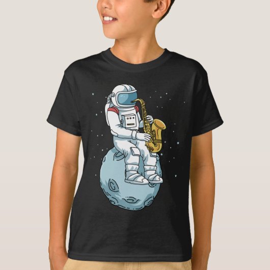 サクソフォン・サクソフォニストがジャズ・ミュージック・サクソフォンを贈る Tシャツ (正面)