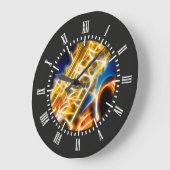 サクソフォン – フラクタル ラージ壁時計 (傾斜)