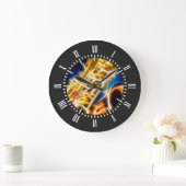 サクソフォン – フラクタル ラージ壁時計 (ホーム)