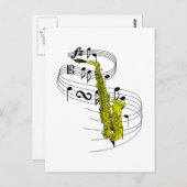 サクソフォン ポストカード (正面/裏面)