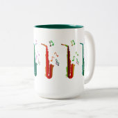 サクソフォン&ミュージカルノート2トーンマグ15オズ ツートーンマグカップ (正面右)