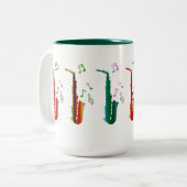 サクソフォン&ミュージカルノート2トーンマグ15オズ ツートーンマグカップ (正面左)