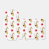 サクソフォン、レッド&ホワイト水玉模様 フェイバーボックス (折り畳みなし)