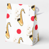 サクソフォン、レッド&ホワイト水玉模様 フェイバーボックス (裏面サイド)