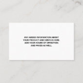 サクソフォン |大理石石板バックグラウンド名刺 名刺 (裏面)