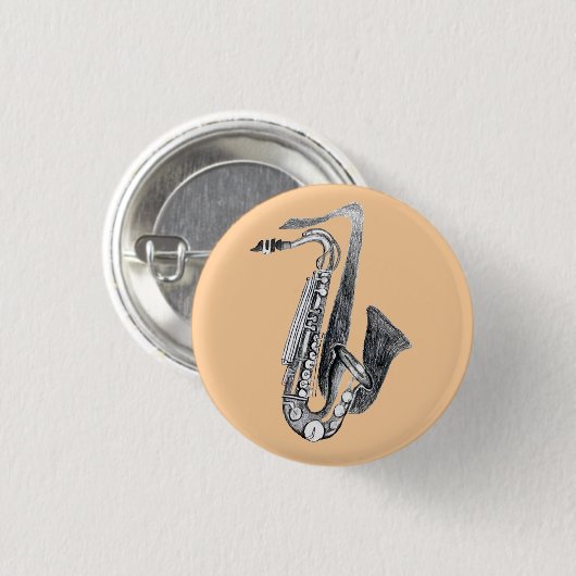 サクソフォン 缶バッジ (正面&裏面)