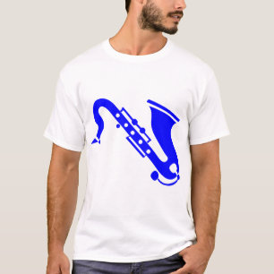 サクソフォン – 青 Tシャツ