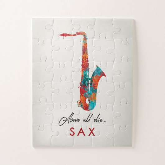 サクソフォン – Bright カラフル Music ジグソーパズル (縦)