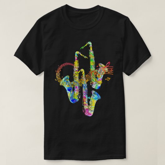 サクソフォン Tシャツ (デザイン正面)