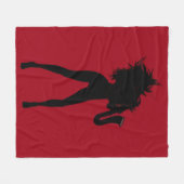 サクソフォープレーヤーウーマンフリースブランケットカスタムカラー フリースブランケット (正面(横))