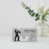 サクソフォープレーヤーブラックシルエット 名刺 (スタンド正面)