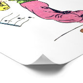 サクソフォープレーヤーミュージック引用文漫画ブックアート ポスター (角)