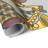 サクソフォープレーヤーラッピング紙 ラッピングペーパー (ロールコーナー)