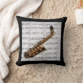 サクソフォーンおよび音楽枕 クッション (ブランケット)