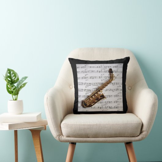 サクソフォーンおよび音楽枕 クッション (椅子)