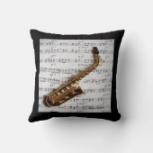 サクソフォーンおよび音楽枕 クッション (裏面)