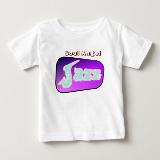 サクソフォーンとのジャズ ベビーTシャツ (正面)