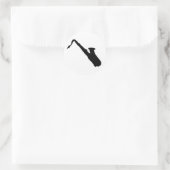 サクソフォーンのシルエット ラウンドシール (バッグ)