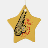 サクソフォーンのジャズミュージシャンバンドオーナメント セラミックオーナメント (右)