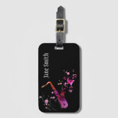 サクソフォーンの一流の金管楽器の例 ラゲッジタグ (正面縦)