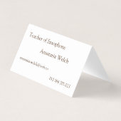 サクソフォーンの先生 名刺 (裏面)