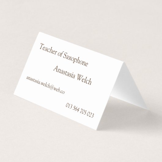 サクソフォーンの先生 名刺 (裏面)