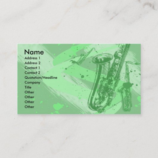 サクソフォーンの名刺 名刺 (正面)