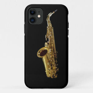 サクソフォーンの木炭背景の~のサクソフォーン iPhone 11 ケース