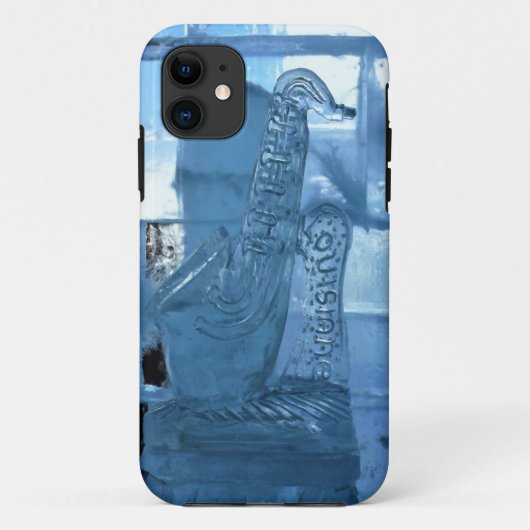 サクソフォーンの氷の彫刻、ケベック、カナダ Case-Mate iPhoneケース (裏面)