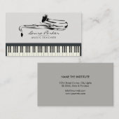サクソフォーンの音楽の先生のピアノキーボードのミュージシャン 名刺 (正面/裏面)