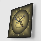 サクソフォーンの~の楽器の~の音階の~ スクエア壁時計 (傾斜)