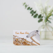 サクソフォーンのBudinessカード 名刺 (スタンド正面)