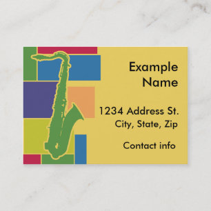 サクソフォーンのColorblocksのプロフィールカード 名刺