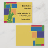 サクソフォーンのColorblocksのプロフィールカード 名刺 (正面/裏面)