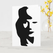 サクソフォーンまたは女性の目の錯覚 カード (黄色い花)