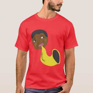 サクソフォーンを持つジャズ人 Tシャツ
