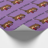 サクソフォーンを演奏しているおもしろいなラッコ ラッピングペーパー (角)