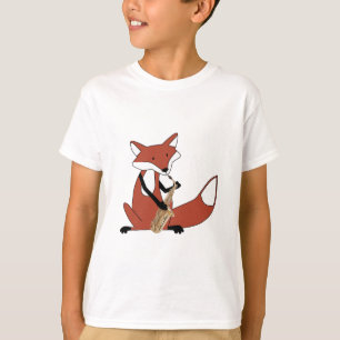 サクソフォーンを演奏しているキツネ Tシャツ