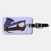 サクソフォーンを演奏している素晴らしいダックスフント犬 ラゲッジタグ (正面横)