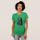 サクソフォーンを演奏している素晴らしいダックスフント犬 Tシャツ (正面フル)