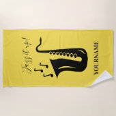 サクソフォーンプレーヤーのためのパーソナライズなビーチタオルのギフト ビーチタオル (正面)